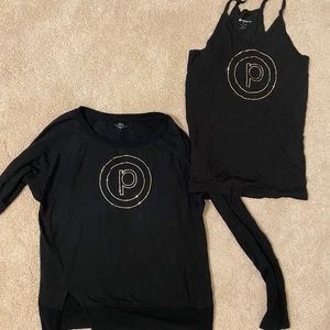 Pure Barre black & gold circle P set